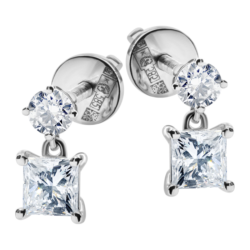 Серьги DANAYA  из белого золота с бриллиантами 0,62 ct