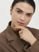 Кольцо шарик из желтого золота
