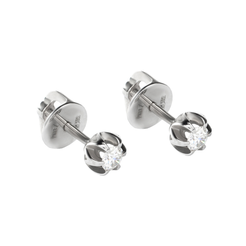 Серьги из белого золота с бриллиантами 0,182 ct