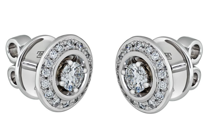 Серьги из белого золота с бриллиантами 0,494 ct
