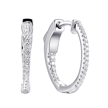Серьги из белого серебра