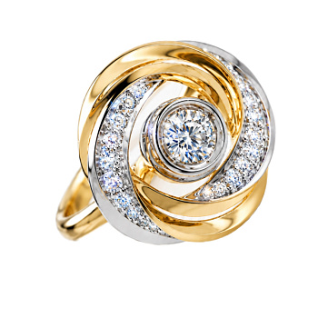Кольцо из золота с бриллиантами 0,17 ct