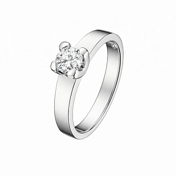 Кольцо из белого золота с бриллиантом 0,24 ct