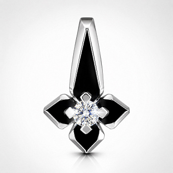 Подвеска из белого золота с бриллиантом 0,1 ct
