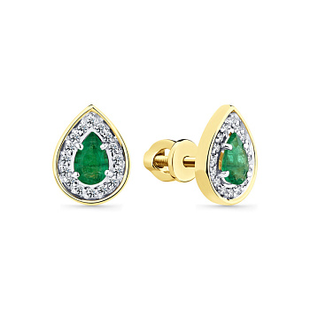 Серьги из золота с изумрудами 0,725 ct